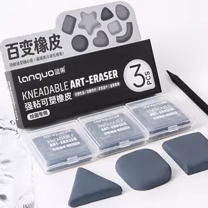 Kneaded Eraser, 3-Pack, Gray, Kneaded Erasers for Artists, Art Eraser, Kneadable Erasers, Back to School Supplies