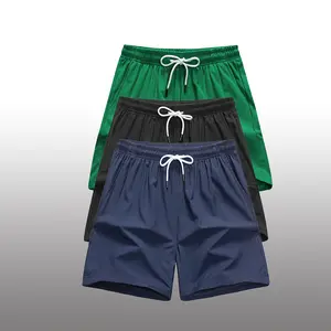 Men's Casual Drawstring Active Plain Everyday Shorts - Mid Waist, Above Knee Hem, Breathable Polyester, Standard Personalized Model, Cooling Summer Menswear, Drawstring Active Shorts, Short Men's Shorts