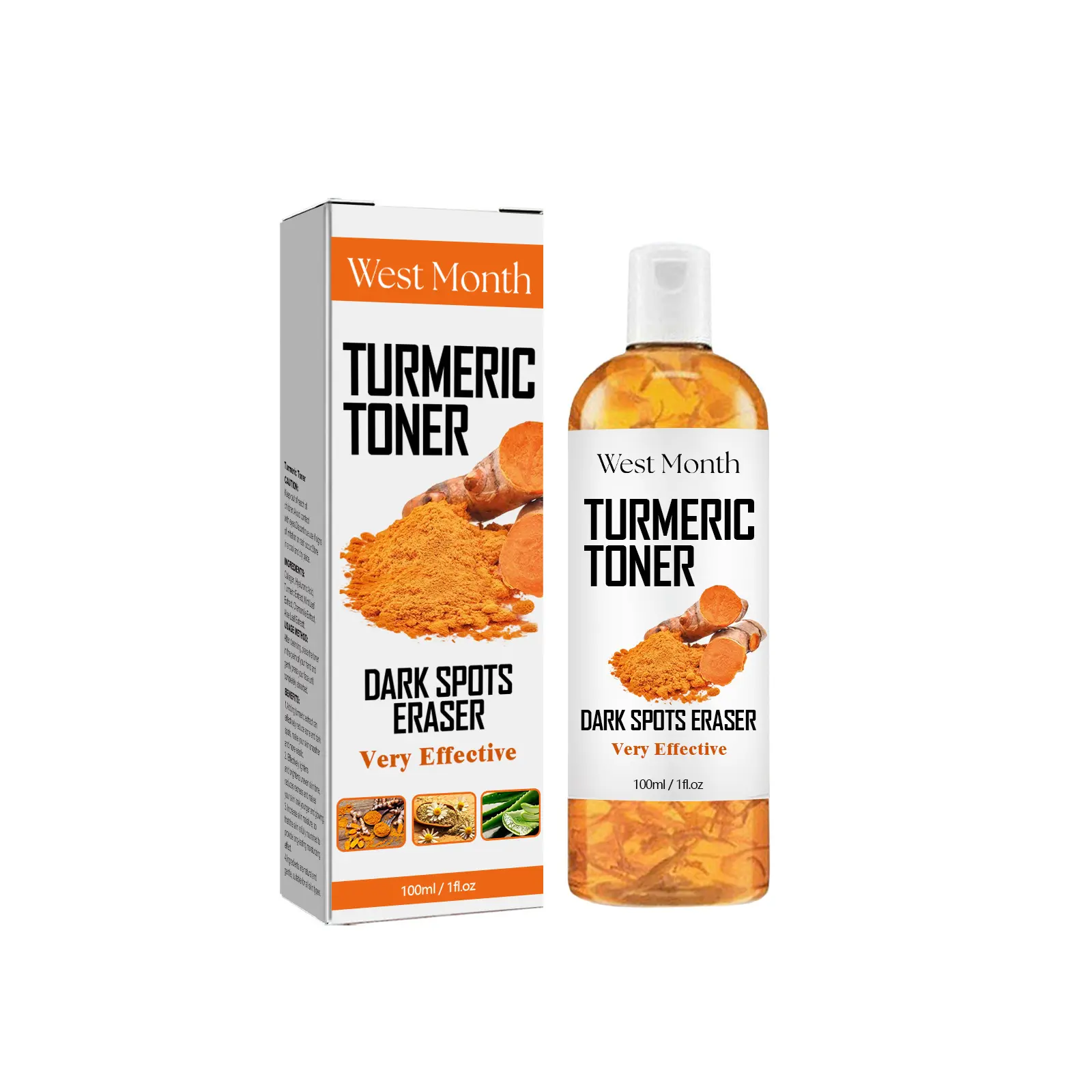 West Month Turmeric Facial Toner - Moisturizer for Dark Spots, Deep Hydration, Firming, Radiant Skin, Acne Relief, Redness Reduction, Smooth Complexion,Licorice,pH,Balancing,Cleansing,prevent,breakout,,daily,blackhead,,dual-textur,exfoliate,dead,skin cell