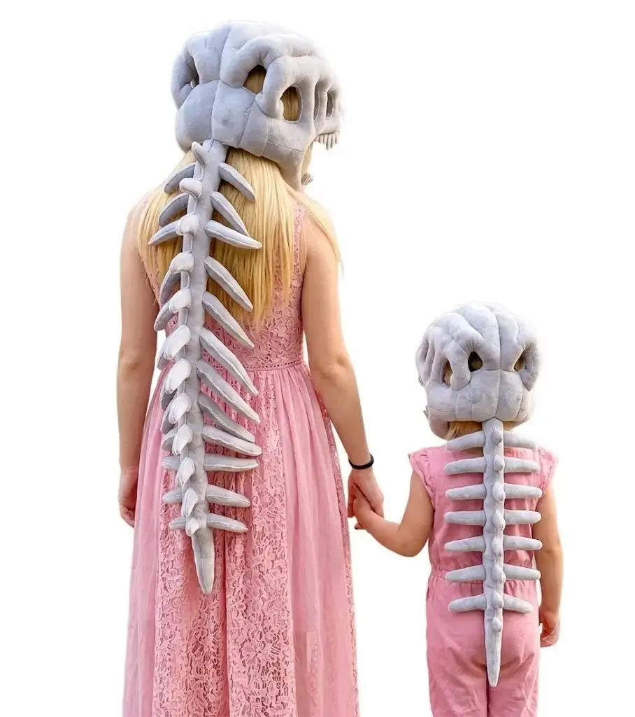 Dinosaur Bone Wearable Hat, Soft Cotton Plush Costume Accessory for Kids and Adults, for Cosplay, Parties & Fun Events, Accessories, Cosplay Prop