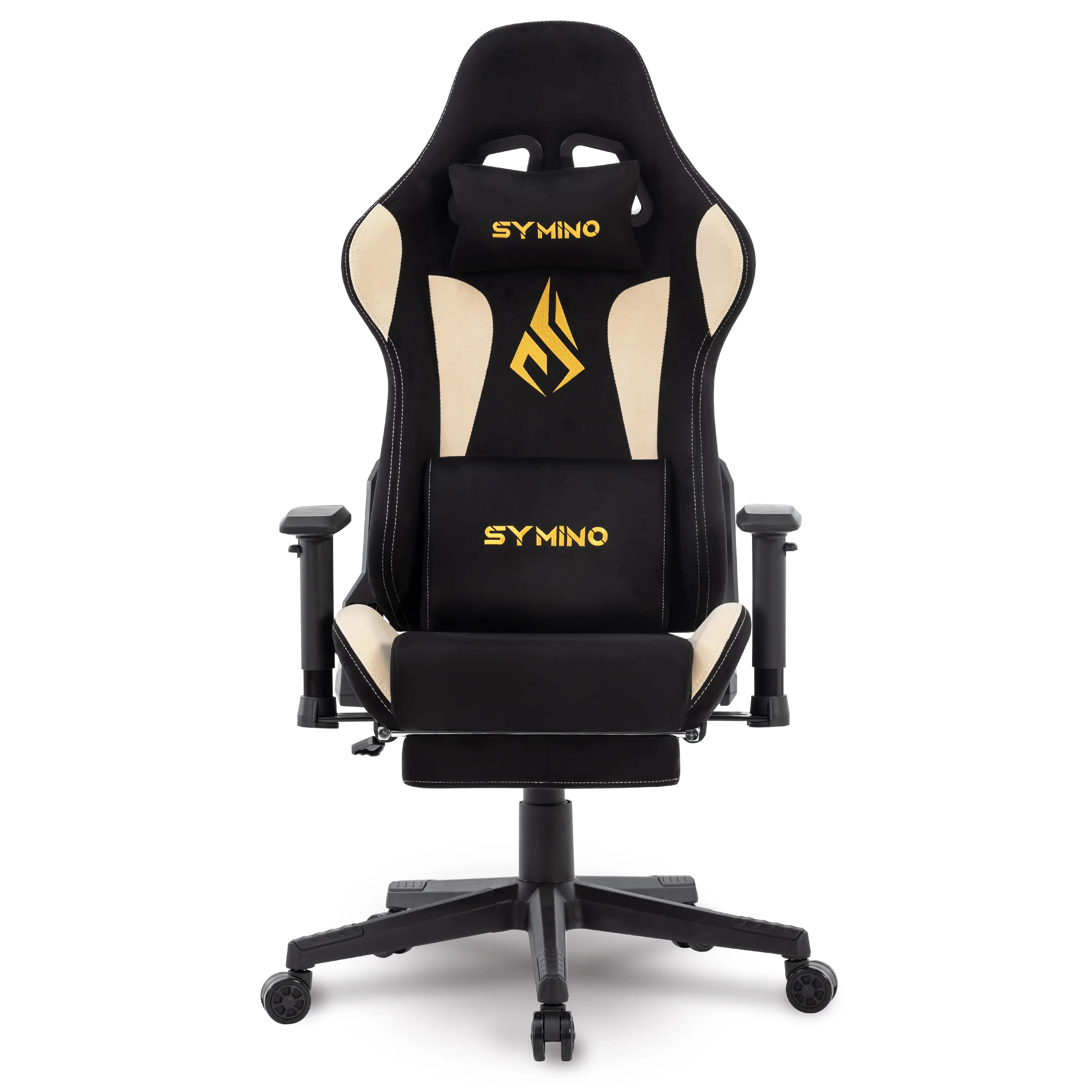 SYMINO Ergonomic Gaming Chair - Colorful Skin-Friendly Fabric, Breathable, Reclining, Adjustable Swivel, with Footrest