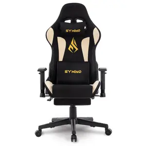 SYMINO Ergonomic Game Chair - Colorful, Breathable, Reclining Gaming Chair with Adjustable Swivel Function and Footrest