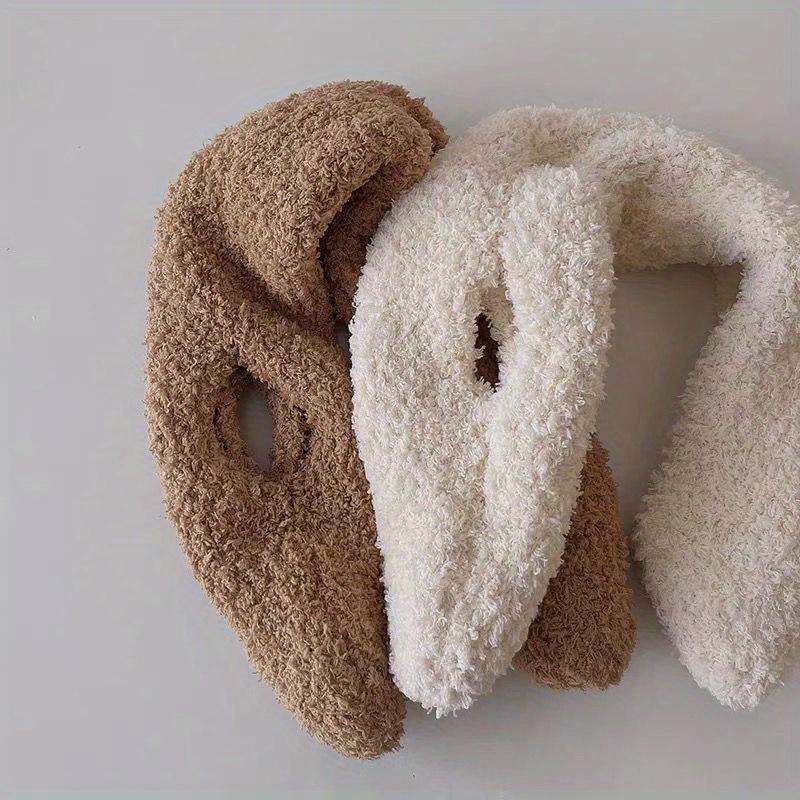 2pcs Winter Hat & Scarf Set for Toddlers - Soft Stretchy Knit Beanie with Bear Ears, Lightweight Warm Winter Accessories, Mixed Colors, Hand Wash Only, Christmas Gift for Boys & Girls, Toddler Winter Wear, Playful Toddler Accessory, Cozy Toddler