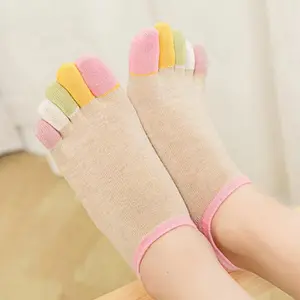 1/5 Pairs Women Sports Toe Socks with Separate Fingers High Tube Five Finger Cotton Crew Socks Yoga High Quality