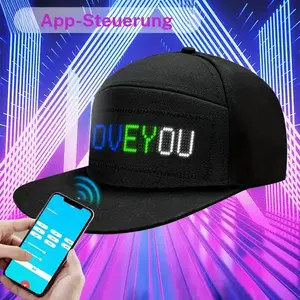 LED Hat, Bluetooth App Control, Color Changeable LED Hat, Baseball Cap with LED for Outdoor, Concert, Carnival, Bars, Clubs