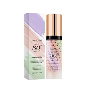 Jaysuing Three-Color Protective Isolation Cream Concealer Isolation Cream Skincare Moisturizing Covers Blemishes Smooths Long-Lasting Makeup