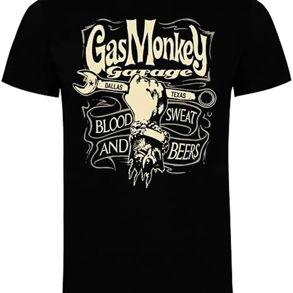180g【100%cotton】Gas Monkey Garage Mechanics Spanner Mens Gents Military Green T-Shirt Shirt TOP