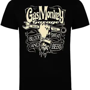 180g Gas Monkey Garage Mechanics Spanner Mens Gents Military Green T-Shirt Shirt TOP