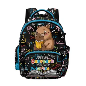 Funny Just A Capybara that Loves to Read Rucksack Large Capacity School Bag for Book Lovers Lightweight Backpack for Uni & Travel Cute Animal Print with Math Formulas Adjustable Straps Durable Daypack Perfect Gift for Back to School & Birthdays