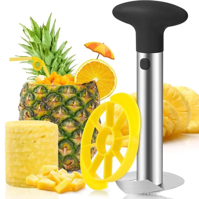2-in-1 Stainless Steel Pineapple Corer & Slicer with Wedger - Compact Tropical Fruit Tool (24x8.5cm), Lightweight Kitchen Utensil for Fast Clean Prep, Ideal for Party Decor, Free US Delivery