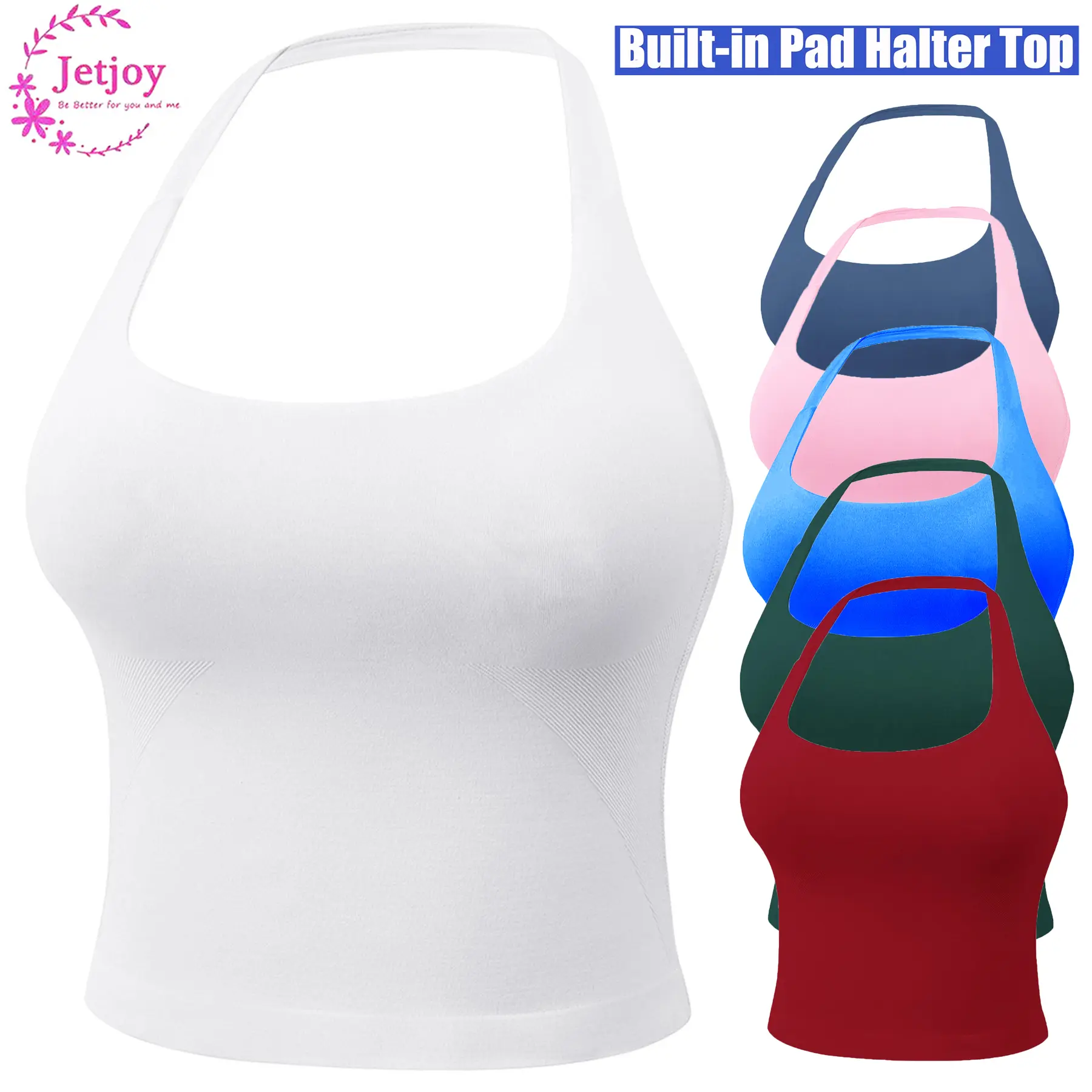Jetjoy Longline Strappy Top Workout Tank Tops for Women Built in Shelf Bras, Gym Sports Bra, Longline Strappy Top Workout Tank Tops for Women Gym Sports Bra athleisure summeroutfit