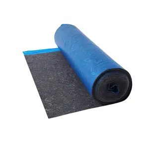 VEVOR Floor Underlayment 200 sq. ft/Roll, 3 mm Thick Laminate Flooring Padding with Attached Vapor Barrier, Heavy Duty Fiber + PE Film, Soundproofing & Noise Reduction, Ideal for Vinyl Wood