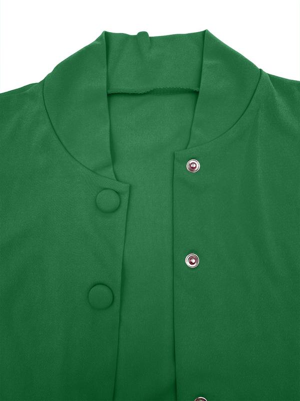 Women's Solid Cut Out Button Front Crop Top & Drawstring Pants Set, Chic Fashion Casual Drop Shoulder Long Sleeve Jacket & High Waist Trousers, Matching Sets, Women's Clothing for Spring & Fall, Going Out 2 Piece Set, Womenswear