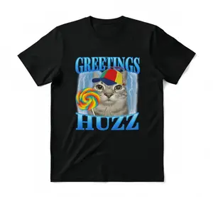 Lollipop Cat Meme Greetings Huzz Funny Silly Cats Brainrot T-Shirt for Men Women Kids