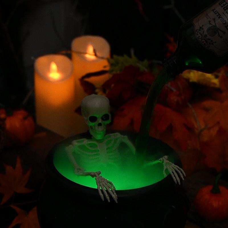 Halloween Decorations Indoor - Cauldron Halloween Decor with Magic Floating Potion Bottles and Diffuser - Black Plastic Witches Bowl Hocus Pocus Party Decoration for Spooky Vintage Home Kitchen Table, Well Soon Gift toys kids