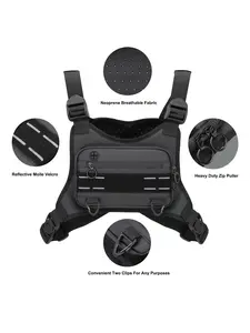 Outdoor Running Chest Bag, Lightweight Running Vest Rigs for Workouts Cycling Hiking, Water Resistant Sports Chest Pack for Men and Woman