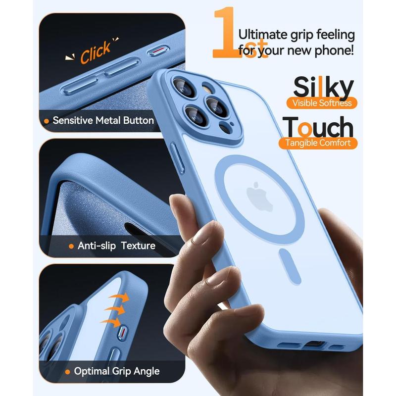 Phone case compatible with iPhone 17 16, 15 14, 13, 12, 11 Pro Max Air, light blue