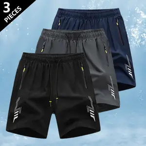 3 Pack Men's Summer Shorts, 3 Inch Casual Sports Quick Dry Breathable Shorts, Ideal for Running Gym Cycling Jogging & Outdoor Activities