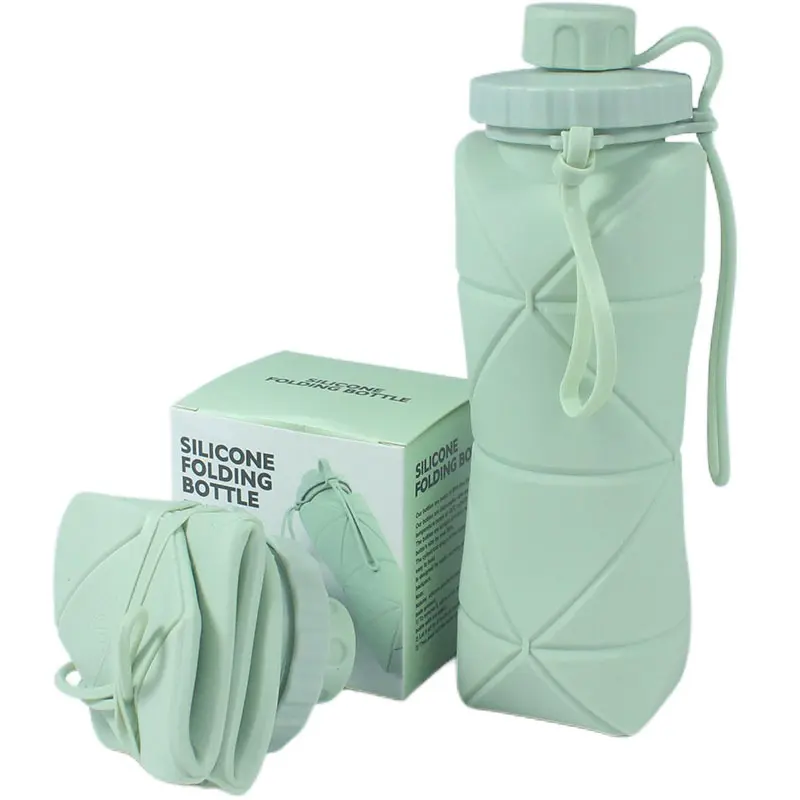 Collapsible Silicone Water Bottle - Portable, Reusable, and Foldable for Outdoor Sports, Travel, and Camping, Washable, Tumbler