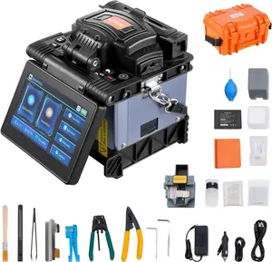 VEVOR Fiber Fusion Splicer 6 Motors, Core Alignment 6s Splicing & 13s Heating, with 5" Touch Screen, 3 in 1 Fiber Holder, 7800mAh Battery for SM MM DS NZDS