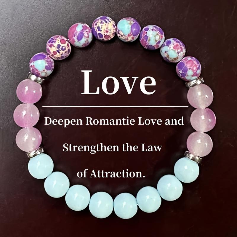A Set of 9 Magical Crystal Bracelets, Symbolizing Peace, Wealth, Prosperity, Friendship, Good Luck, Love, And Protection - Crystal Beads That Bring Optimism And Positivity, Confidence And Strength, a Perfect Unisex Gift with Elastic Stretch - Ideal for Ch