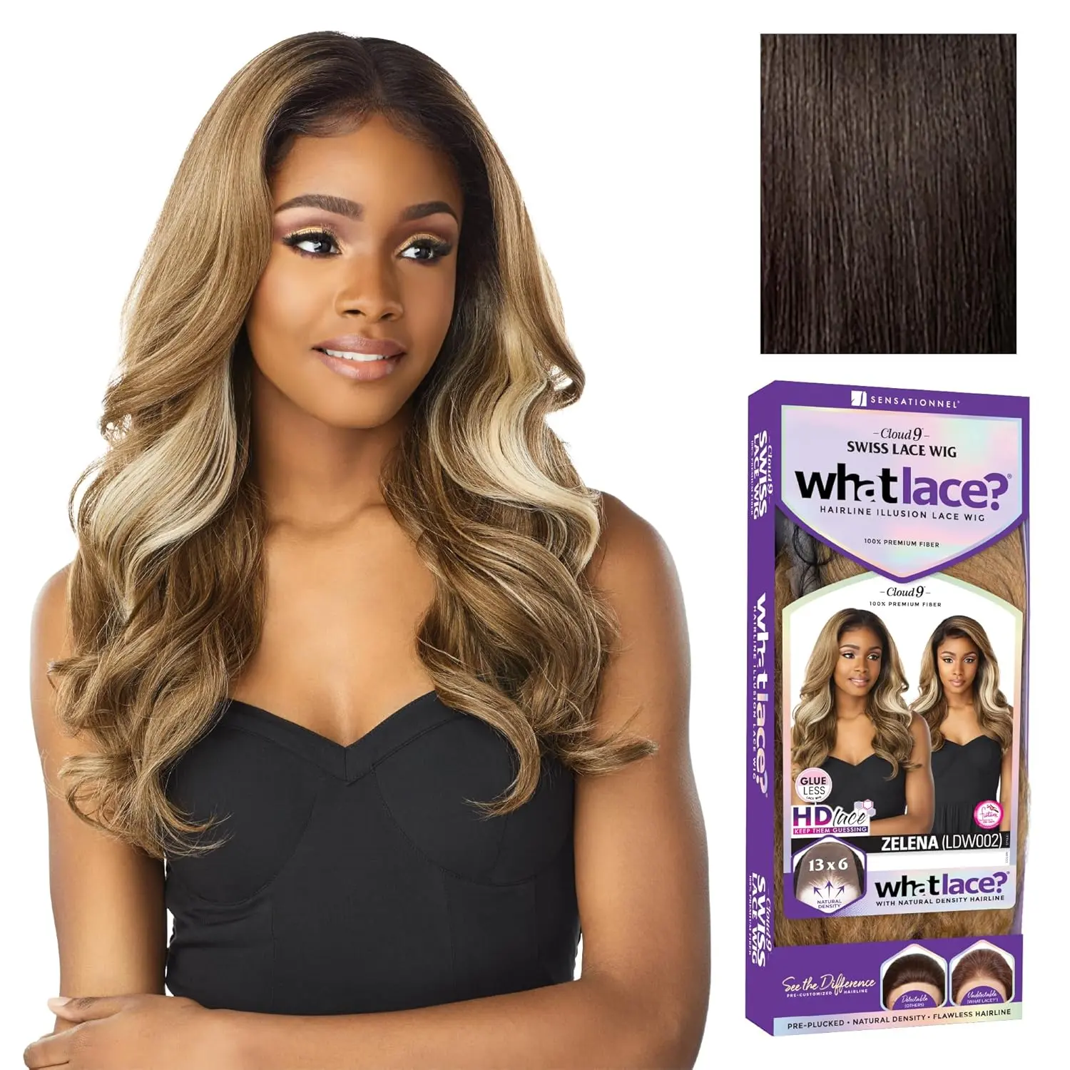 Sensationnel What Lace 13X6 Wigs - Zelena Lacefrontal Hand Tied Glueless Synthetic With Natural Density Preplucked Hairline (2 DARKBROWN)