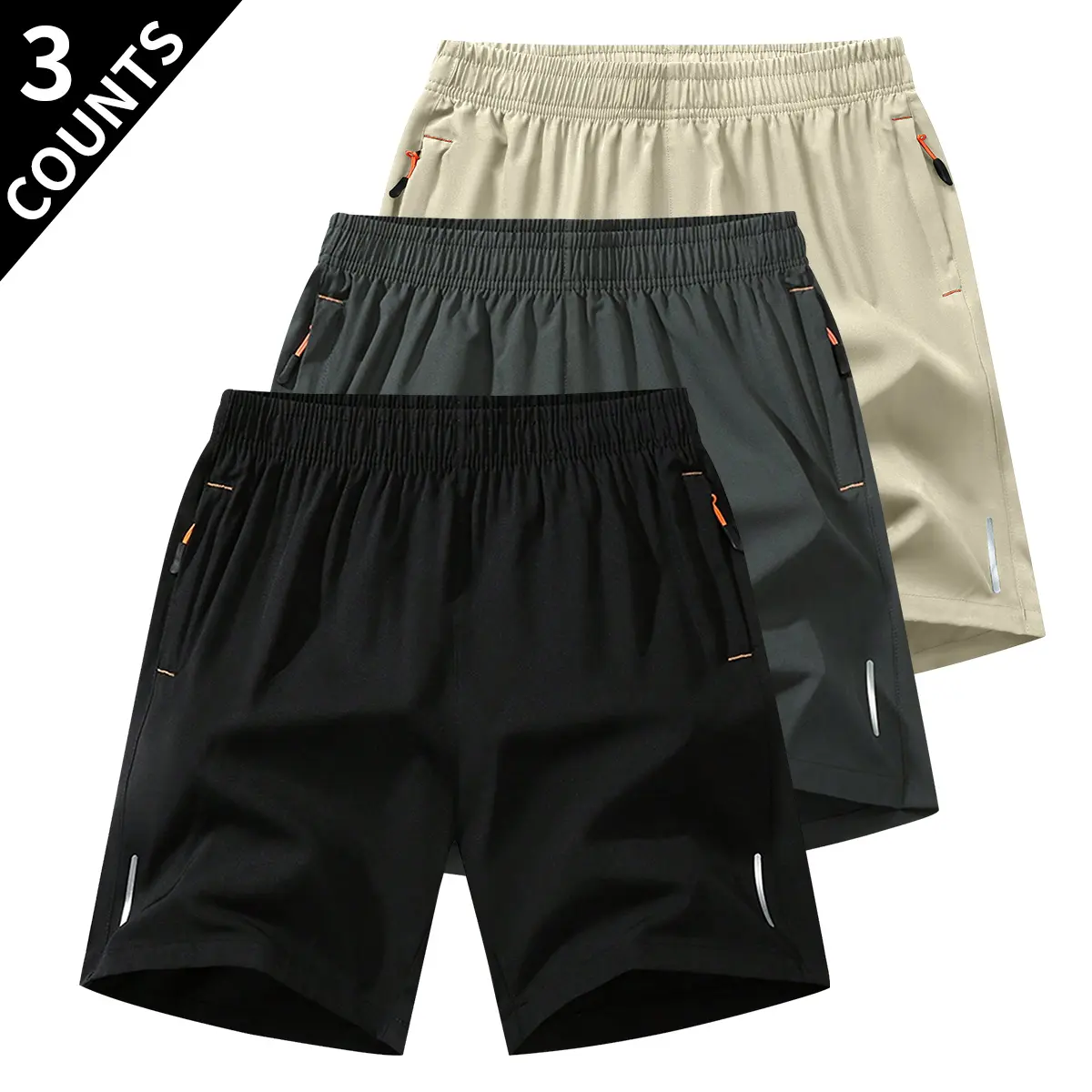 Black + Dark Gray + Khaki