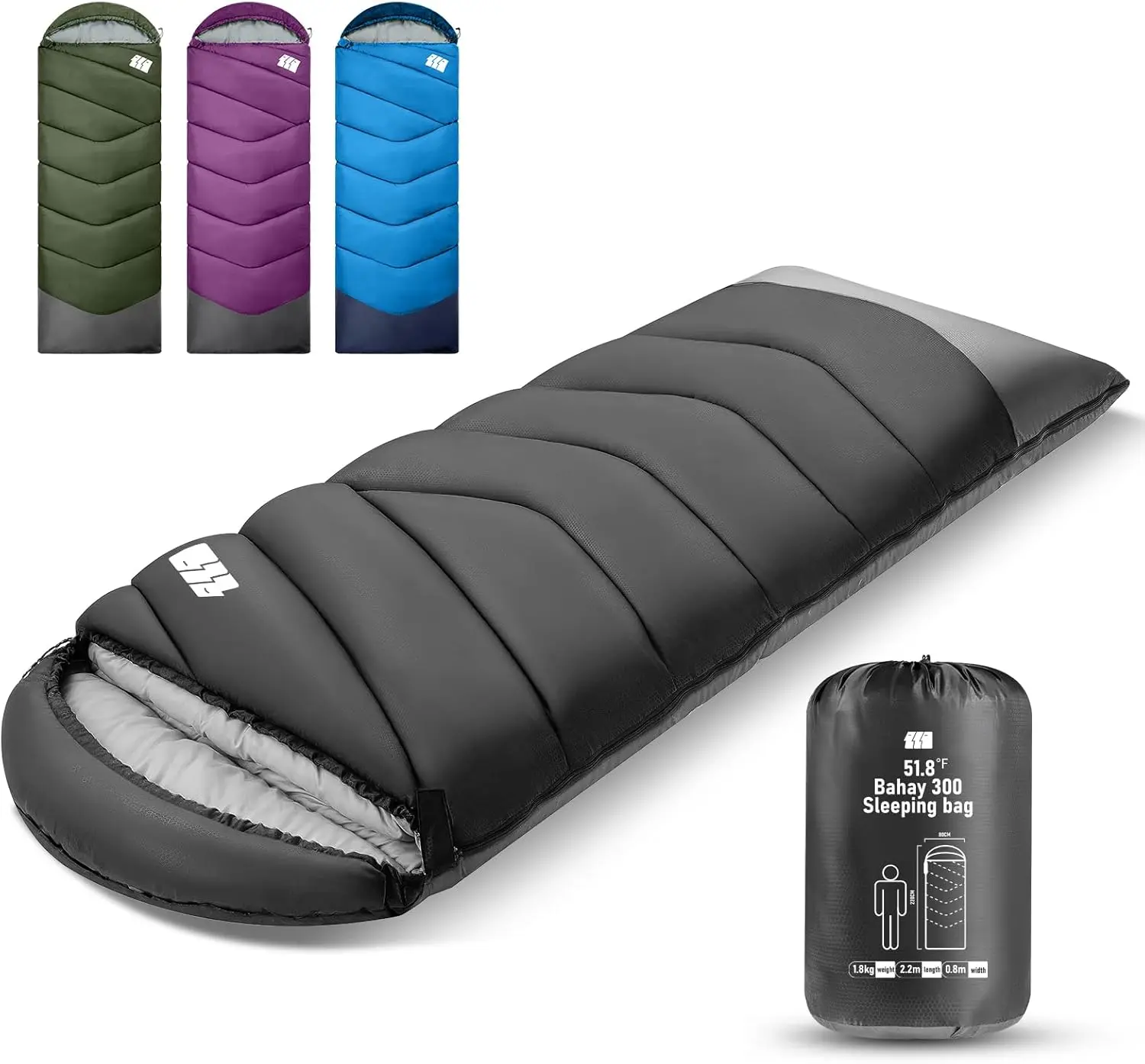 Sleeping Bags  Adults Cold Weather & Warm,Backpacking Camping Sleeping Bag  Tall Girls Boys,Lightweight,Compact,Waterproof Camping Gear  Traveling,Hiking,Hotel,Outdoor & Indoor