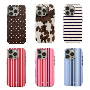 polka dot phone case,  colorful striped phone case, fashionable aesthetic gift for iPhone and Samsung, durable and shockproof protective accessories.