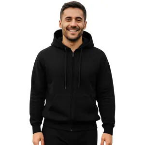 Men's Zip-Up Hoodie – Fleece-lined, casual sweatshirt with a hood and full-length zipper