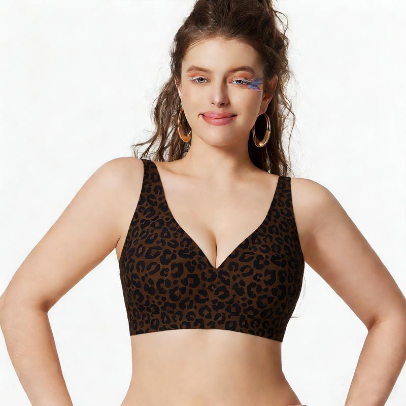 1/2/3PCS Leopard Jelly Wireless Bra Womens Comfortable Wireless Bras Push Up Bralettes Seamless Tshirts Bras Deep V Everyday Bras S-3XL 1/2/3PCS Leopard Jelly Wireless Bra Womens Comfortable Wireless Bras Push Up Bralettes Seamless Tshirts Bras Deep V Everyday Bras S-3XL