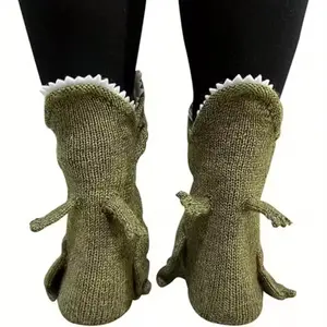 2 Pairs Funny Dinosaur Socks Creative Holiday Socks for Christmas Halloween and New Year Gifts