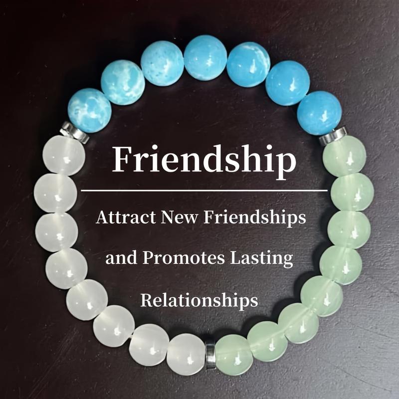 A Set of 9 Magical Crystal Bracelets, Symbolizing Peace, Wealth, Prosperity, Friendship, Good Luck, Love, And Protection - Crystal Beads That Bring Optimism And Positivity, Confidence And Strength, a Perfect Unisex Gift with Elastic Stretch - Ideal for Ch