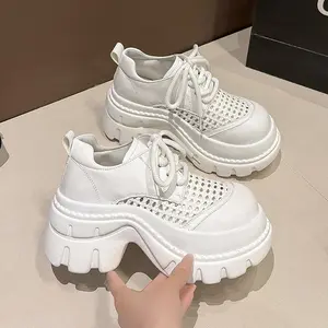 Summer Breathable Casual Shoes for Woman 2026 New Female High Heel Platform Sneakers Shoes
