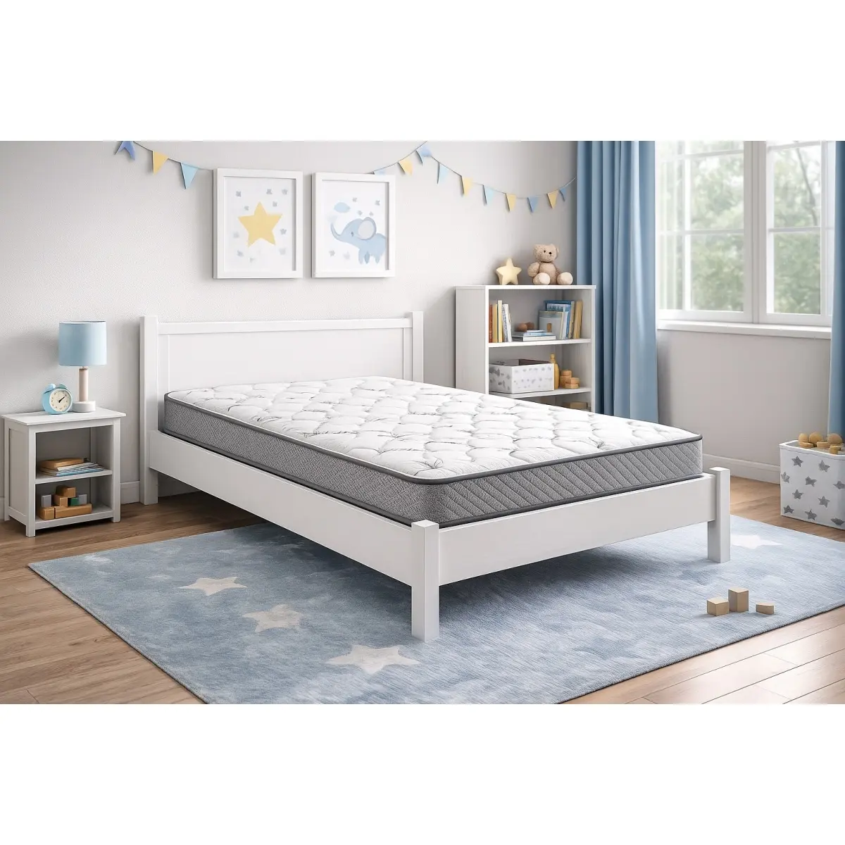 Full Size All-Foam Mattress - 75 x 54 x 5.75 inches, 6in Quilted Top, Bamboo Cover, Natural Cool Cooling Temperature-Regulating Properties