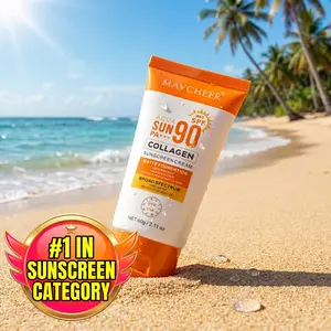 MAYCHEER Sunscreen SPF90+ 60g Lightweight Non-Greasy Face UV Protection Collagen-Nourishing Matte Texture Tint Corrector Water Resistant Summer Must-Have tiktokshopspringglowup