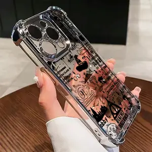 Applicable to Apple series.Harry Potter Hogwarts Crest & Symbols Phone Case Suitable for iPhone 16, 15, 14, 13, 12, 11 Pro Max, X, XR, XS Max, 7, 8 Plus - Shockproof Transparent Soft Back Cover