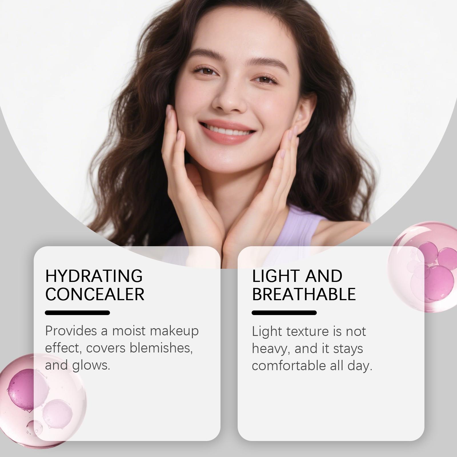 Pink Moisturizing Concealer Foundation - Lightweight, Hydrating, Transparent Foundation Suitable For Oily And Dry Skin Types