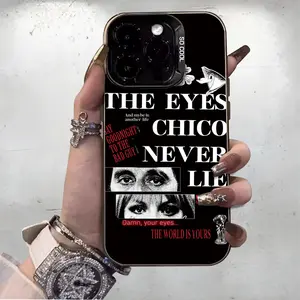 Phone case: Scarface Couple Art |   Vintage Film Style - Durable |    Protection |   Shockproof & Drop- |   Light Luxury Silvery Finish |   Comfortable & Non-Slip |   Minimalist Design, IMD Flat Printing |   Compatible with iPhone 17/16/15/14/13/12/11 - B