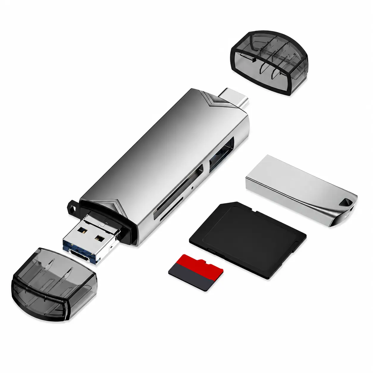 USB C Card Reader Multi Function SD TF Micro SD Memory Card Reader Adapter with USB 3.0 Port Type C OTG High Speed Data Transfer for Laptop PC Computer MacBook Android Phone Tablet Accessories