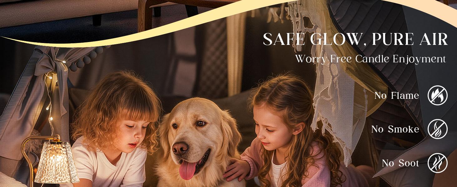 Candle Warmer Lamp with Timer Dimmable, Height Adjustable Wax Melt Warmer for Home Decor & New Home Bedroom, Vintage Candle Lamp for Scented Wax Jar Candles with 2 Bulbs,Birthday Gift for Women & Moms