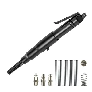 VEVOR Air Needle Scaler, 3400BPM Pneumatic Scaler for Rust Paint Removal - with 3-Speed Adjustment, 19 Hardened Needles & 3 Air Nozzle Connectors - Lightweight, Compact & Ergonomic Grip