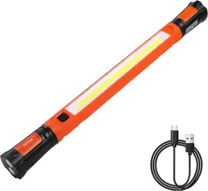 VEVOR JM-YP32 Underhood, 1250LM, 6000mAh Rechargeable Magnetic Bright LED, Portable Cordless Mechanic Work Bar, for Car Repairing Inspection Garage Workshop Emergency Home Lighting, Black+Orange