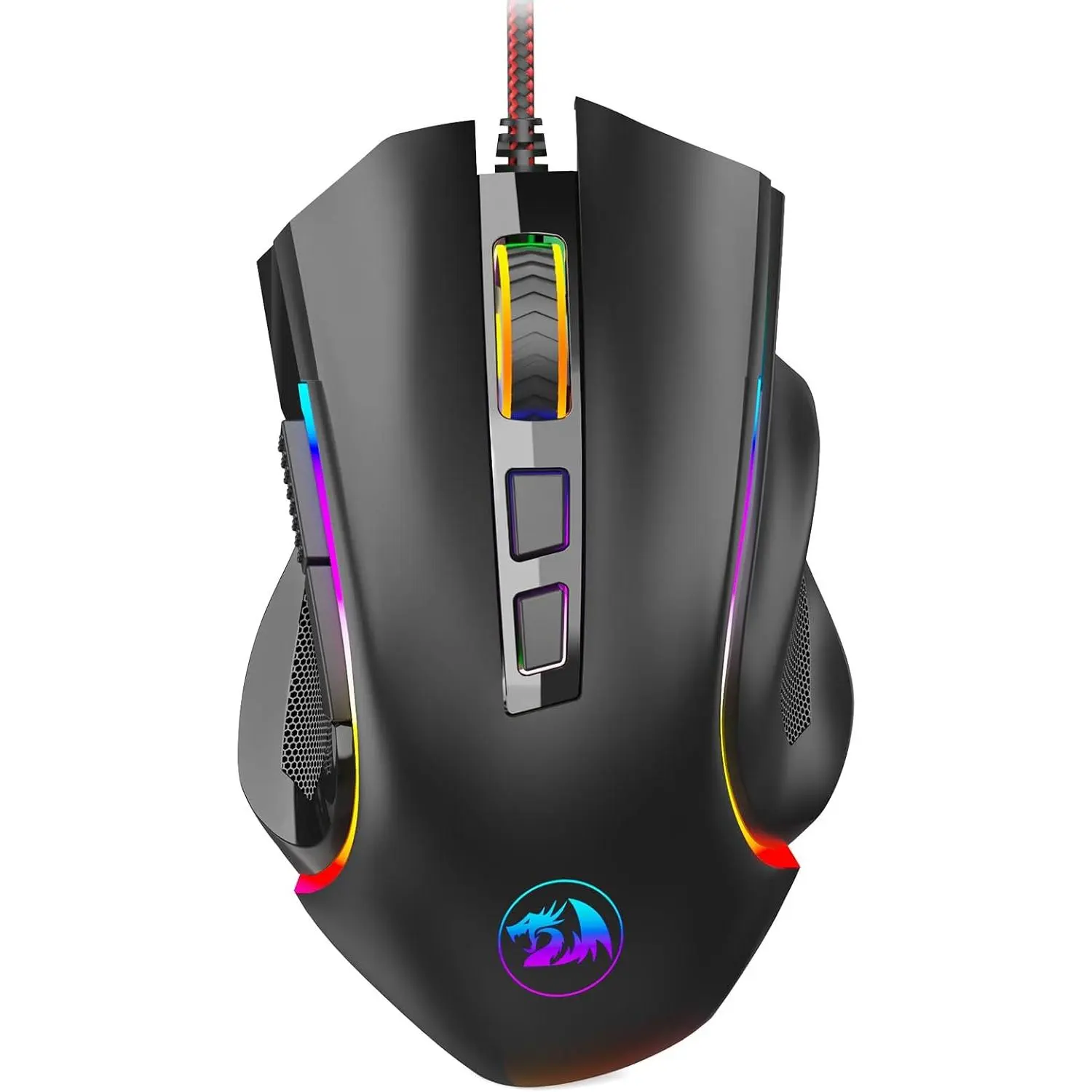 M602 Gaming Mouse, Ergonomic RGB Gaming Mouse Wired with 7200 Adjustable DPI, 9 Programmable Buttons, Professional Software for Gamer Office [Black]