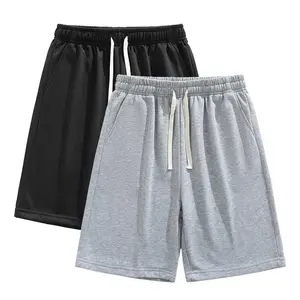 Unisex Short Pants Solid Color Simple Basic Style Drawstring Design Loose Wide Leg Breathable Comfortable Casual Trendy Suitable for Outdoor Sports Basketball Versatile Fashion Bottoms