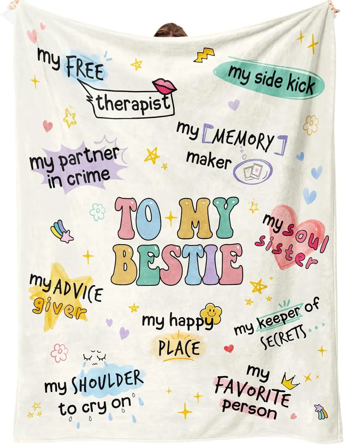 Best Friend Birthday Gifts for Women ? Bestie Gift for Women, Bestie Birthday Gifts for Woman, Best Friends Blanket, Friendship Gifts for Woman, Yellow Throw Besties Birthday Blanket 60"x80" Inches