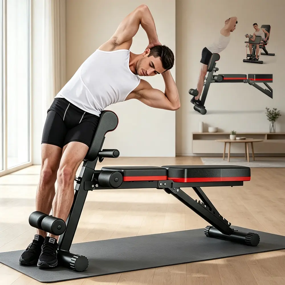 Adjustable Functional Folding Strength Training Bench - 800 lbs Capacity Unisex Adjustable Workout Equipment, Indoor Fitness Gear, Portable Exercise Compact Fit Home Gym Bench - Ideal Gift for Father's Day