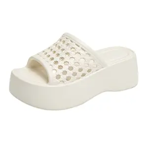 6cm eleagnt platform slippers shoes for women 2026 new female casual outdoor footwear light weight summer holiday slippers shoes