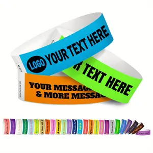 Custom Wristbands 50 Customizable Tear Resistant Armbands for Exhibitions Concerts Hospitals Medical Identification Parties VIP Identification Durable Cardboard Event Wristbands