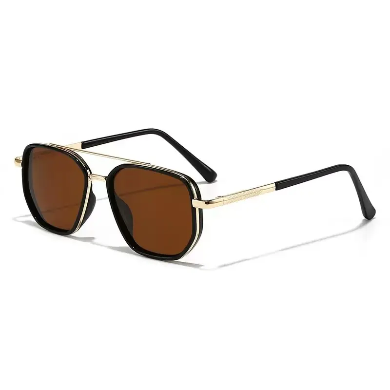 Retro Aviator Styling Sunglasses, Unisex Lightweight Double-Bridge Alloy Frame with Polarized UV400 Lenses for Glarefree Views, Driving & Travel, Tinted Lenses Polarized, Full Rim, Retro Aviator Vibe, Durable Craftsmanship, Eyewear Fashion